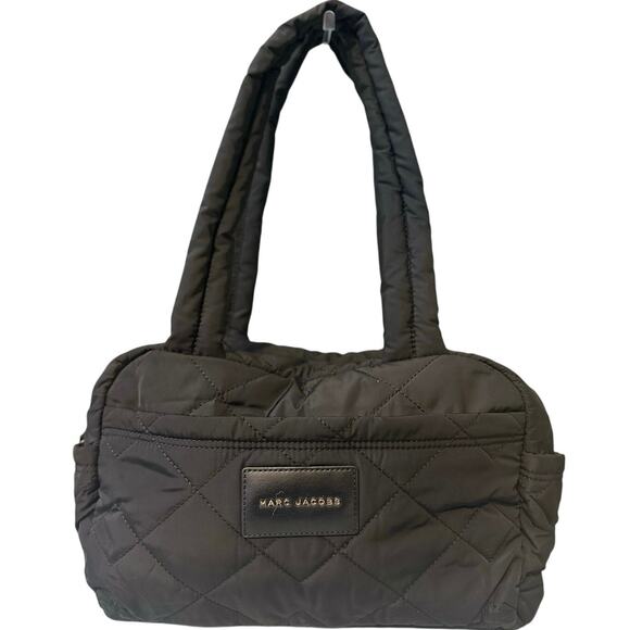 Marc Jacobs Bag Black Quilted Nylon Medium Weekender Duffle Travel Carryon - Picture 1 of 13